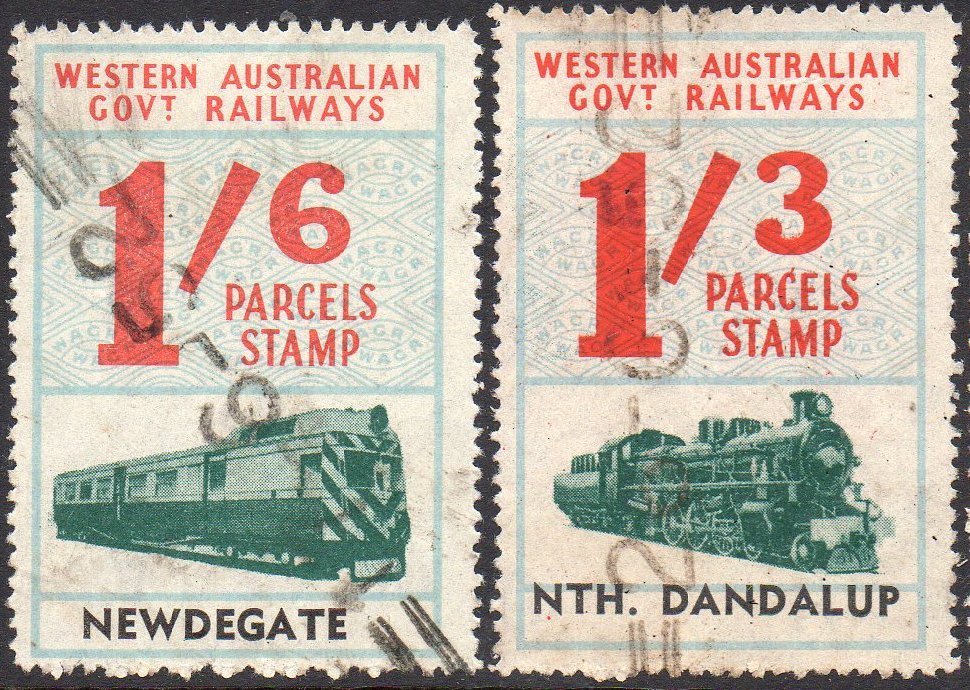 Western Australia Railway Parcels Stamps Newdegate Nth North Dandalup